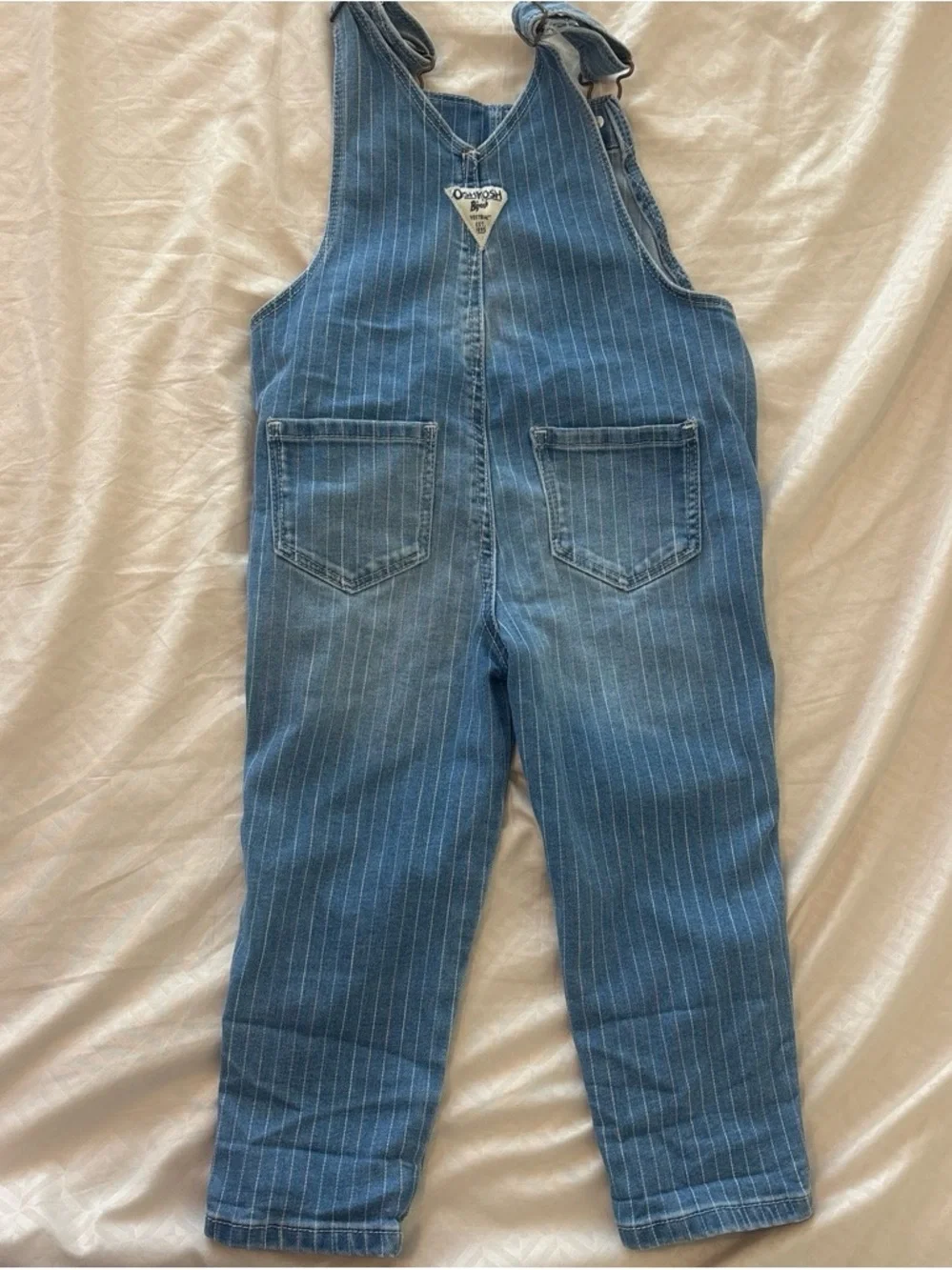 OshKosh B'gosh Light Blue Pinstripe Denim Overalls